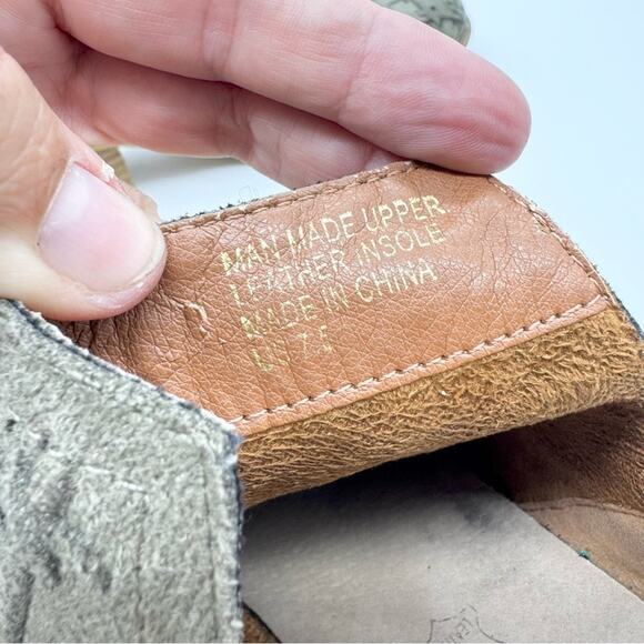 MI.IM Lavin Woven Suede D'Orsay Dip Ankle Bootie In Olive Green Size 7.5 Boho - Picture 11 of 12